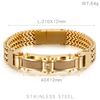 Luxury Gold Stainless Steel Link Chain Bracelet for Men – Mesh Metal Charm Jewelry