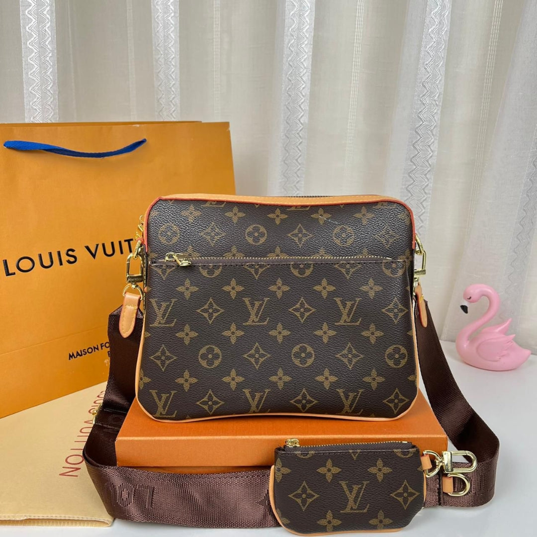 Louis Vuitton Monogram Crossbody Bag with Mini Pouch – Designer Shoulder Bag for Women