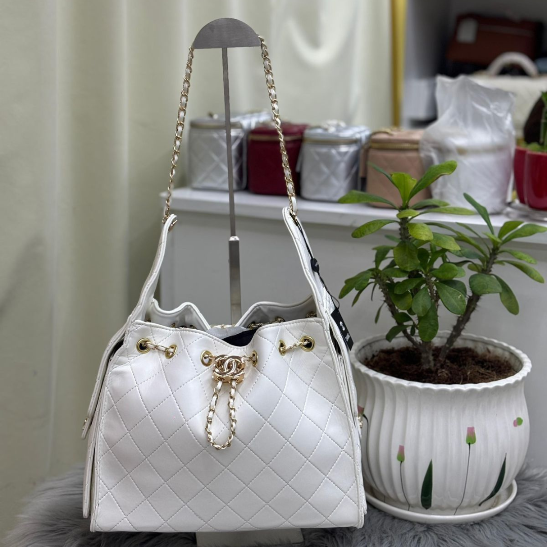 CHANEL Women’s Pink Quilted Leather Shoulder Bag