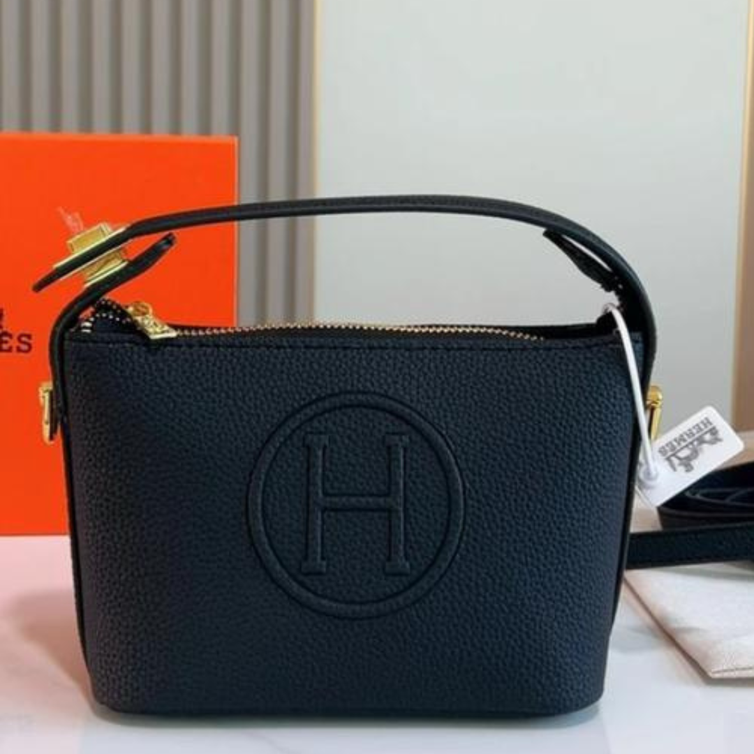 Luxury Women’s Leather Handbag with Embossed H Logo