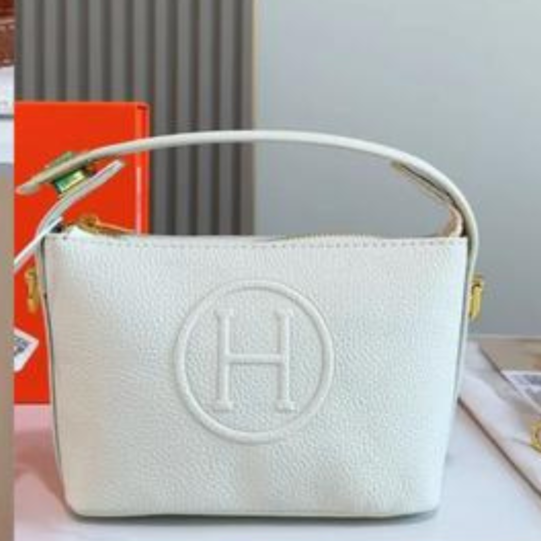 Luxury Women’s Leather Handbag with Embossed H Logo