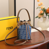 FENDI Blue & Brown Mini Bucket Bag for Women