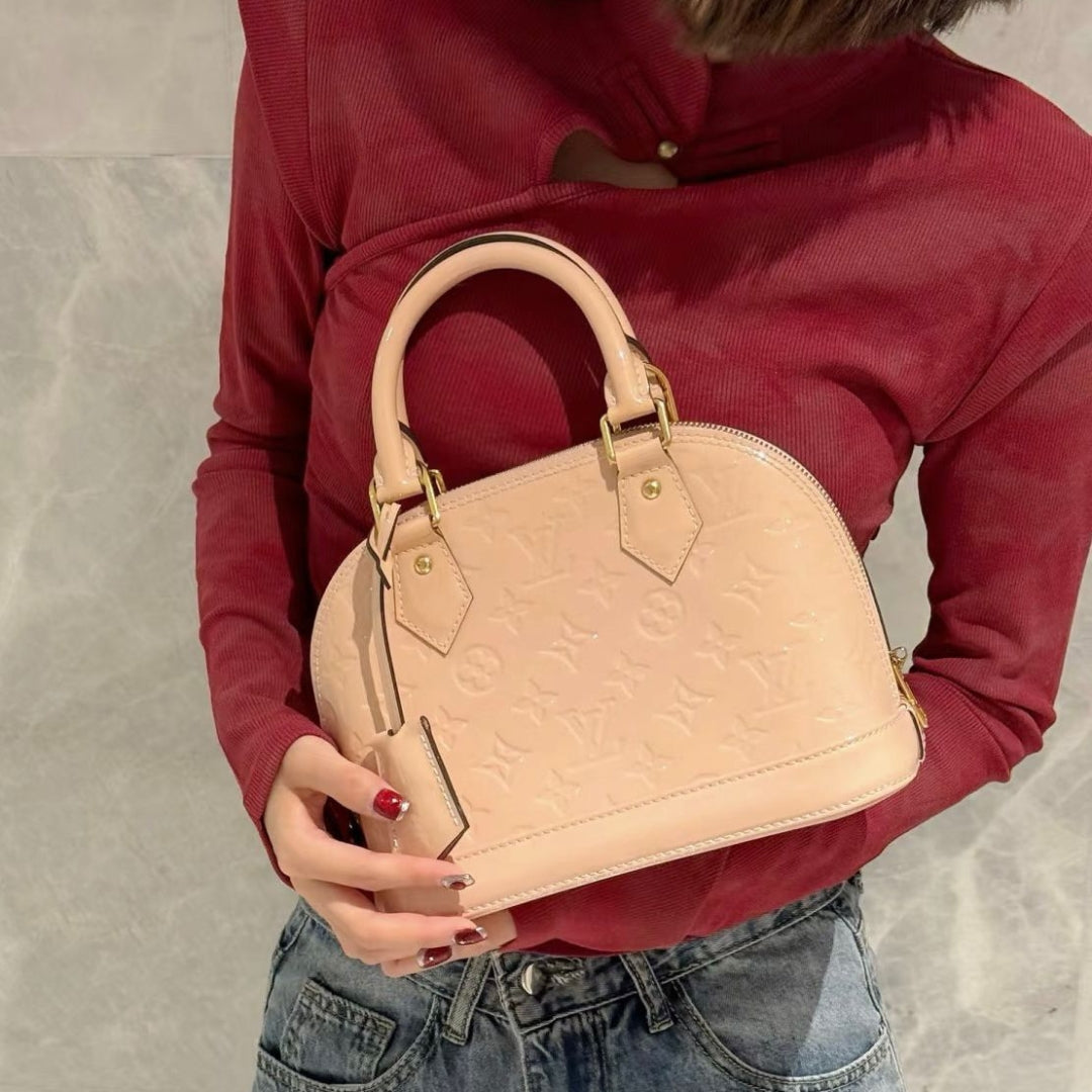 Louis Vuitton Alma BB Vernis Patent Leather Handbag – Red Glossy Finish