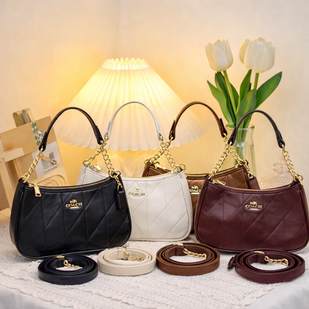 Luxury Quilted Mini Shoulder Bag for Women | Gold Chain Crossbody Purse