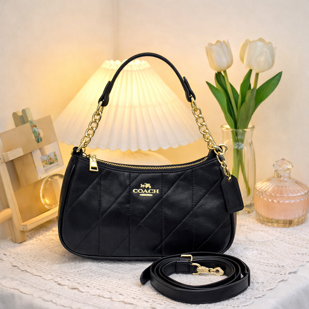 Luxury Quilted Mini Shoulder Bag for Women | Gold Chain Crossbody Purse