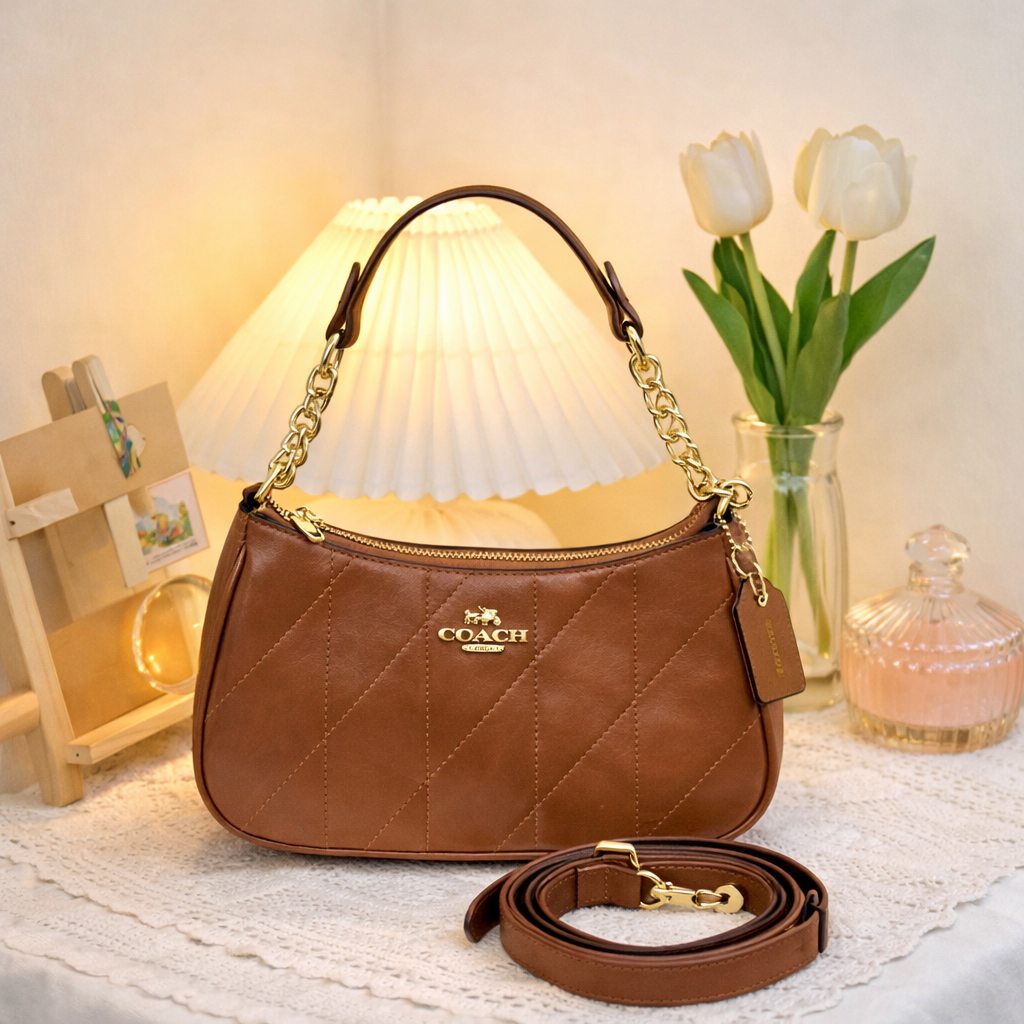 Luxury Quilted Mini Shoulder Bag for Women | Gold Chain Crossbody Purse