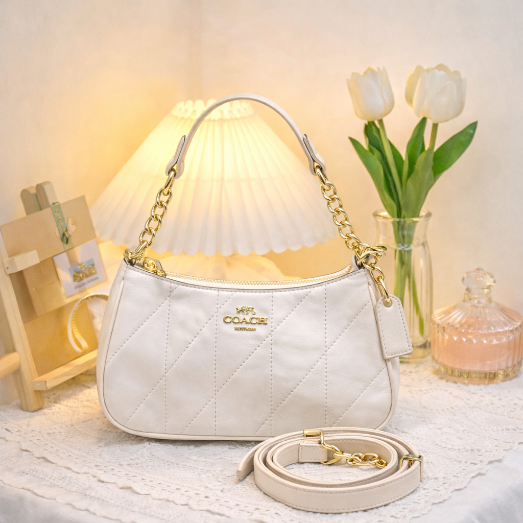 Luxury Quilted Mini Shoulder Bag for Women | Gold Chain Crossbody Purse