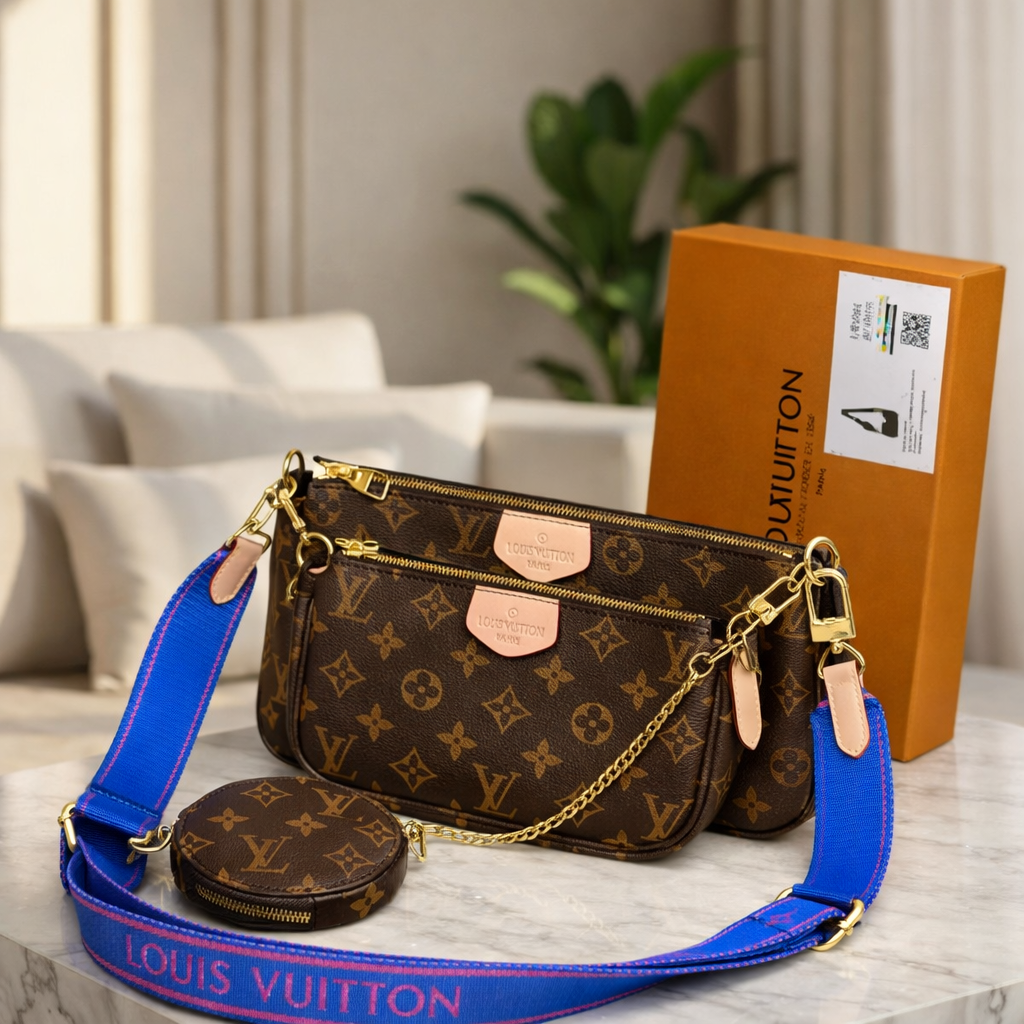 Luxury Monogram Multi Pochette Crossbody Bag with Coin Pouch