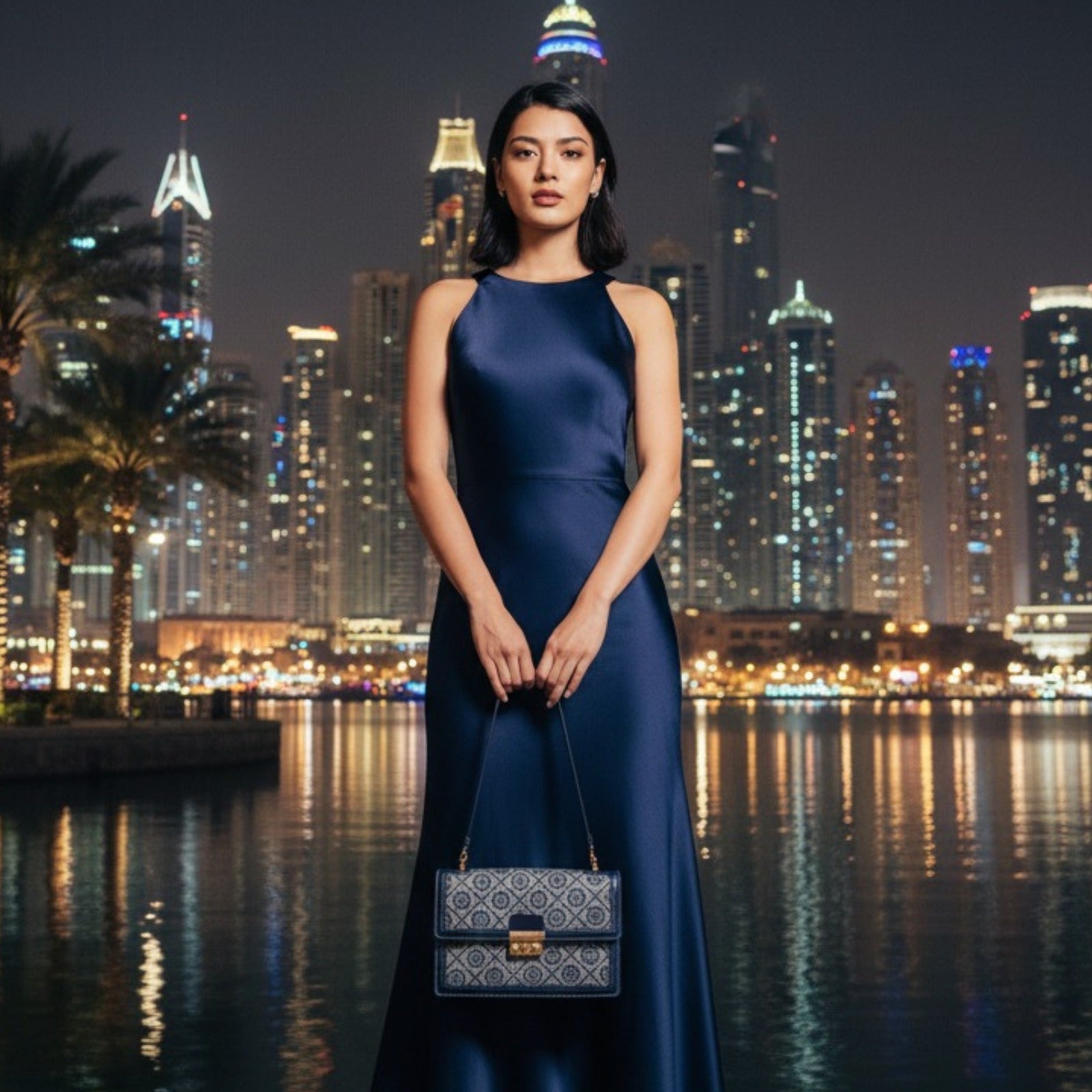 White Luxury Embossed Leather Shoulder Bag – Elegant Crossbody Purse for Women