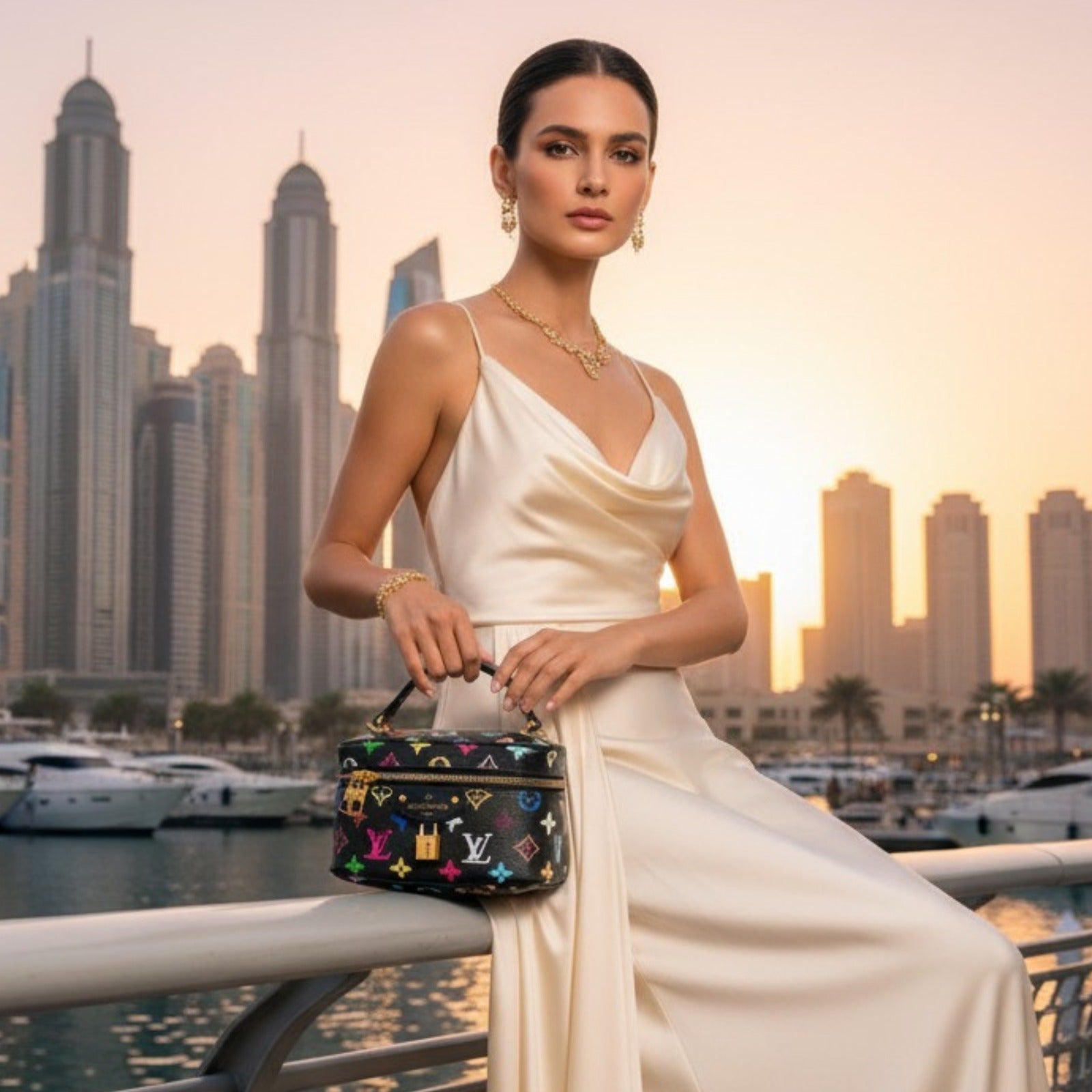 White Luxury Embossed Leather Shoulder Bag – Elegant Crossbody Purse for Women