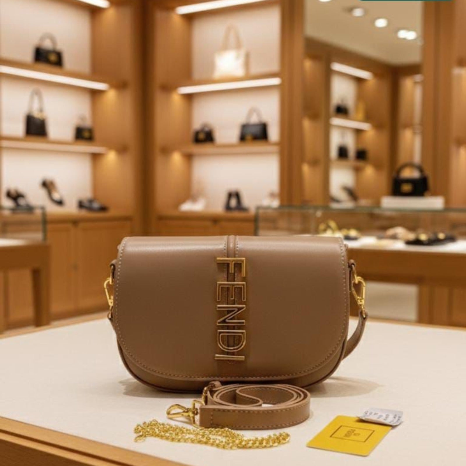 Fendi Luxury Crossbody Bag with Gold Logo – Designer Edition UAE