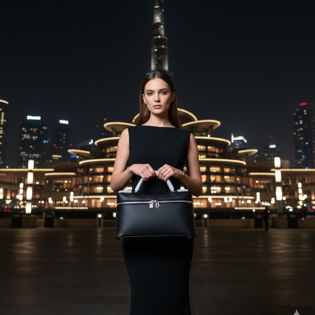 Luxury Loro Piana Grey Leather Handbag – Elegant Designer Tote for Women