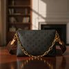Iconic LV Monogram Pochette/Clutch with Gold Chain Strap