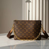 Iconic LV Monogram Pochette/Clutch with Gold Chain Strap