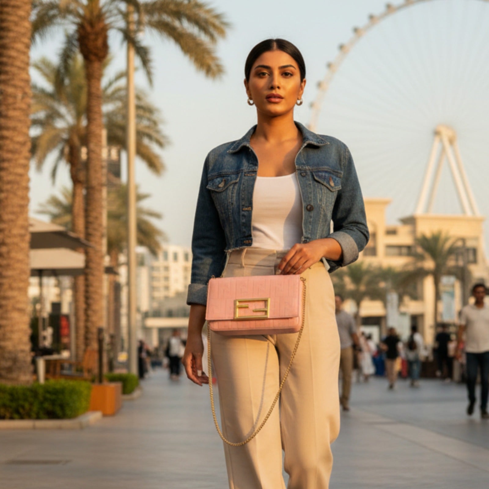 Fendi Inspired Slim Shoulder Bag