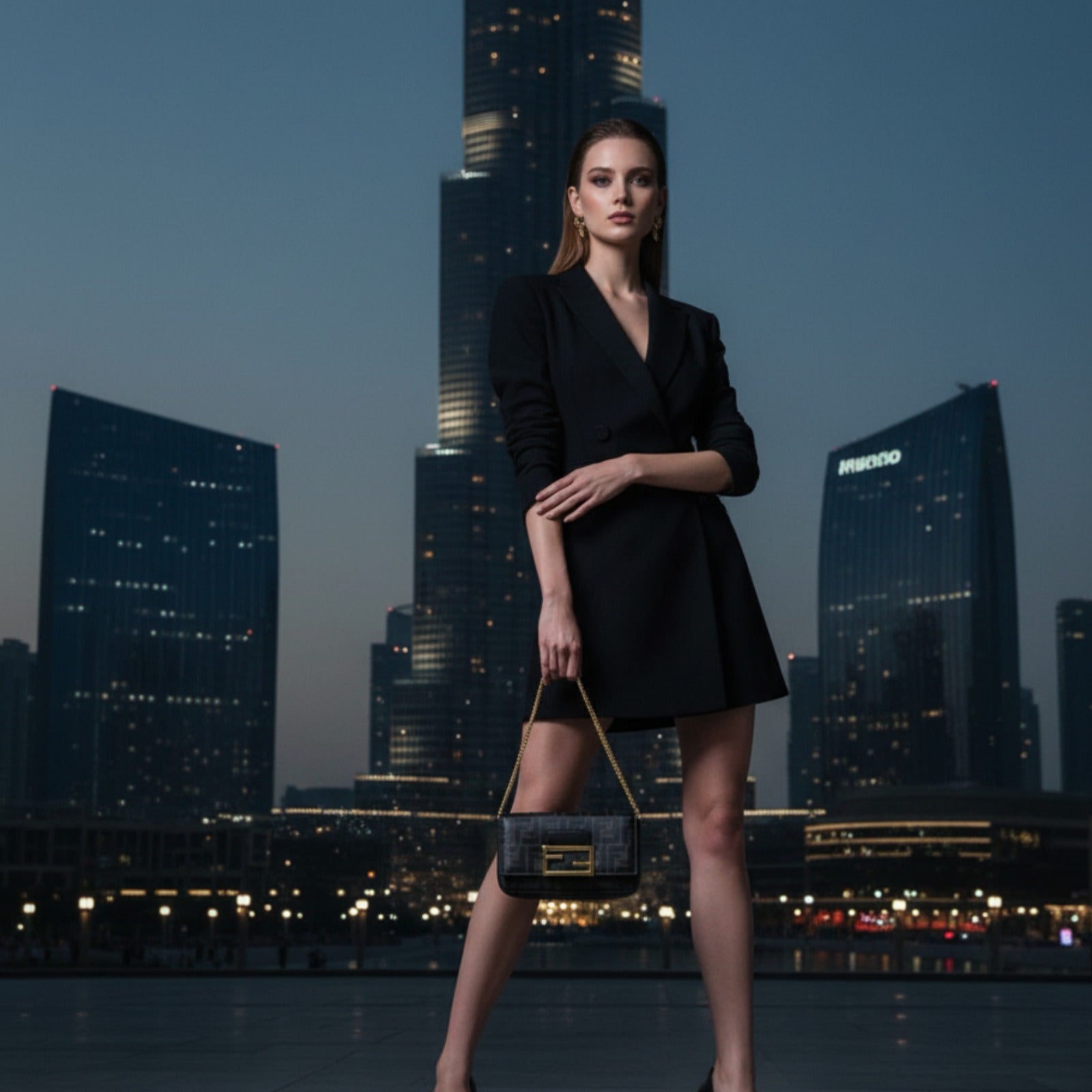 Fendi Inspired Slim Shoulder Bag