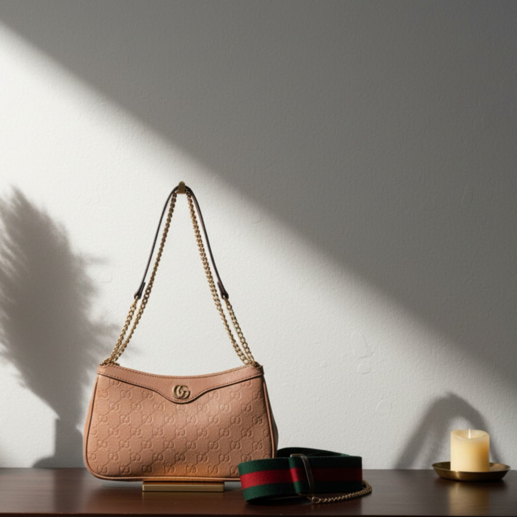 Gucci-Inspired Monogram Shoulder Bag