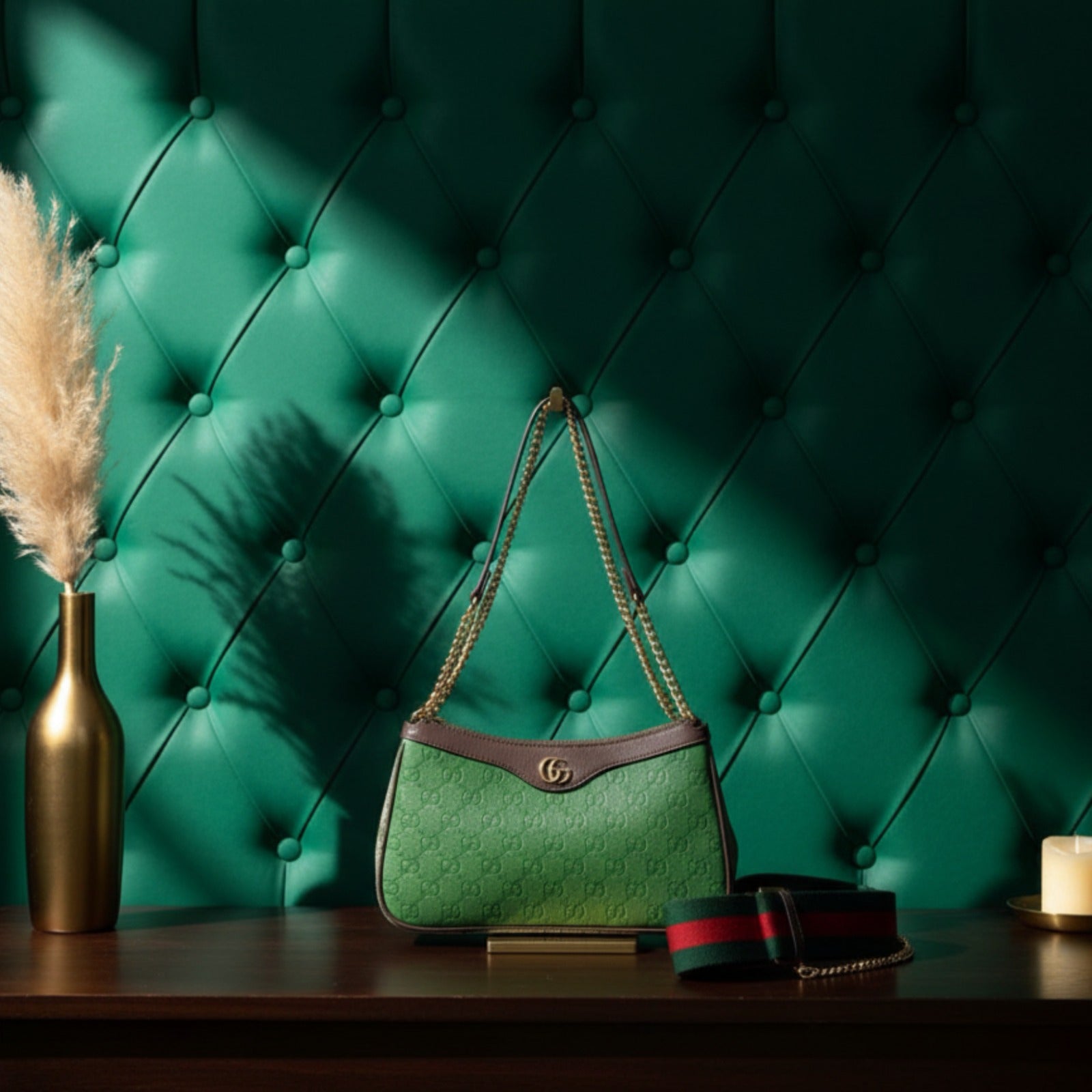 Gucci-Inspired Monogram Shoulder Bag