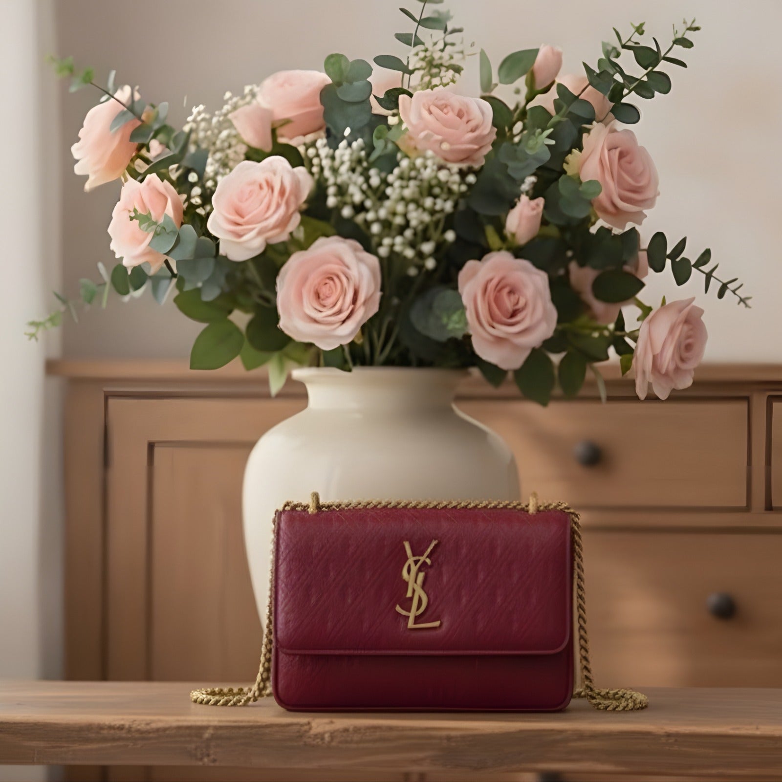 Luxury YSL Style Quilted Shoulder Bag