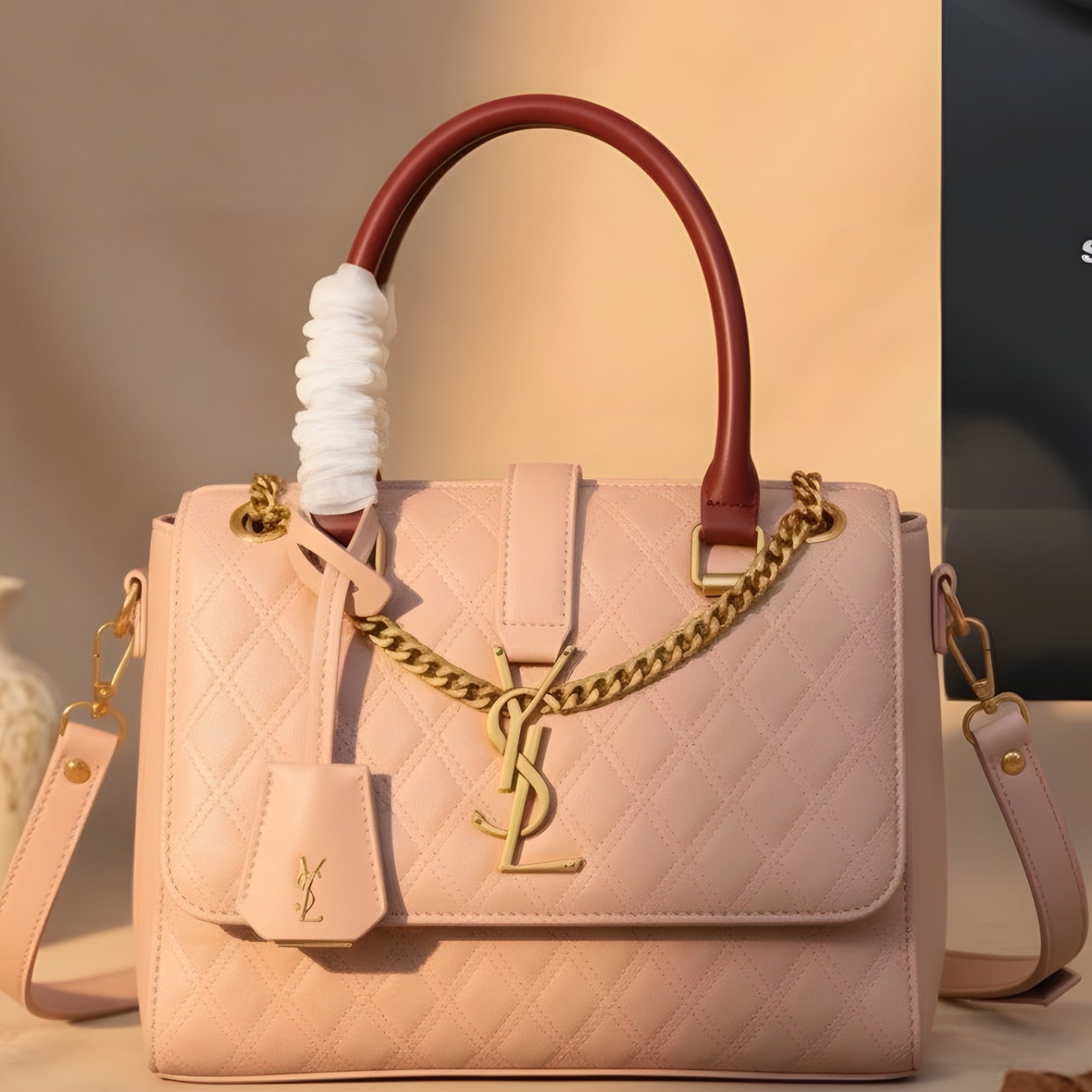 Luxury YSL Style Quilted Shoulder Bag