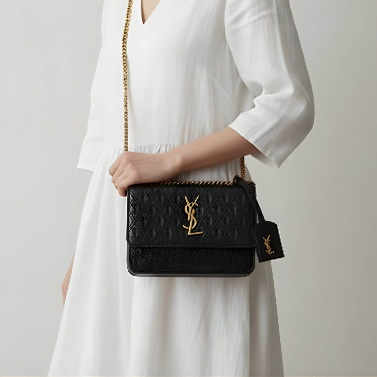 Luxury YSL Style Quilted Shoulder Bag