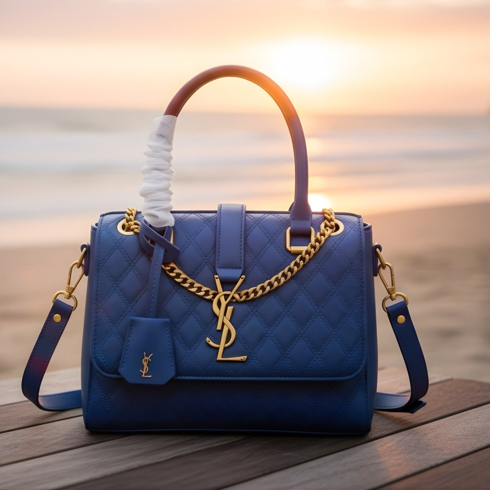 Luxury YSL Style Quilted Shoulder Bag