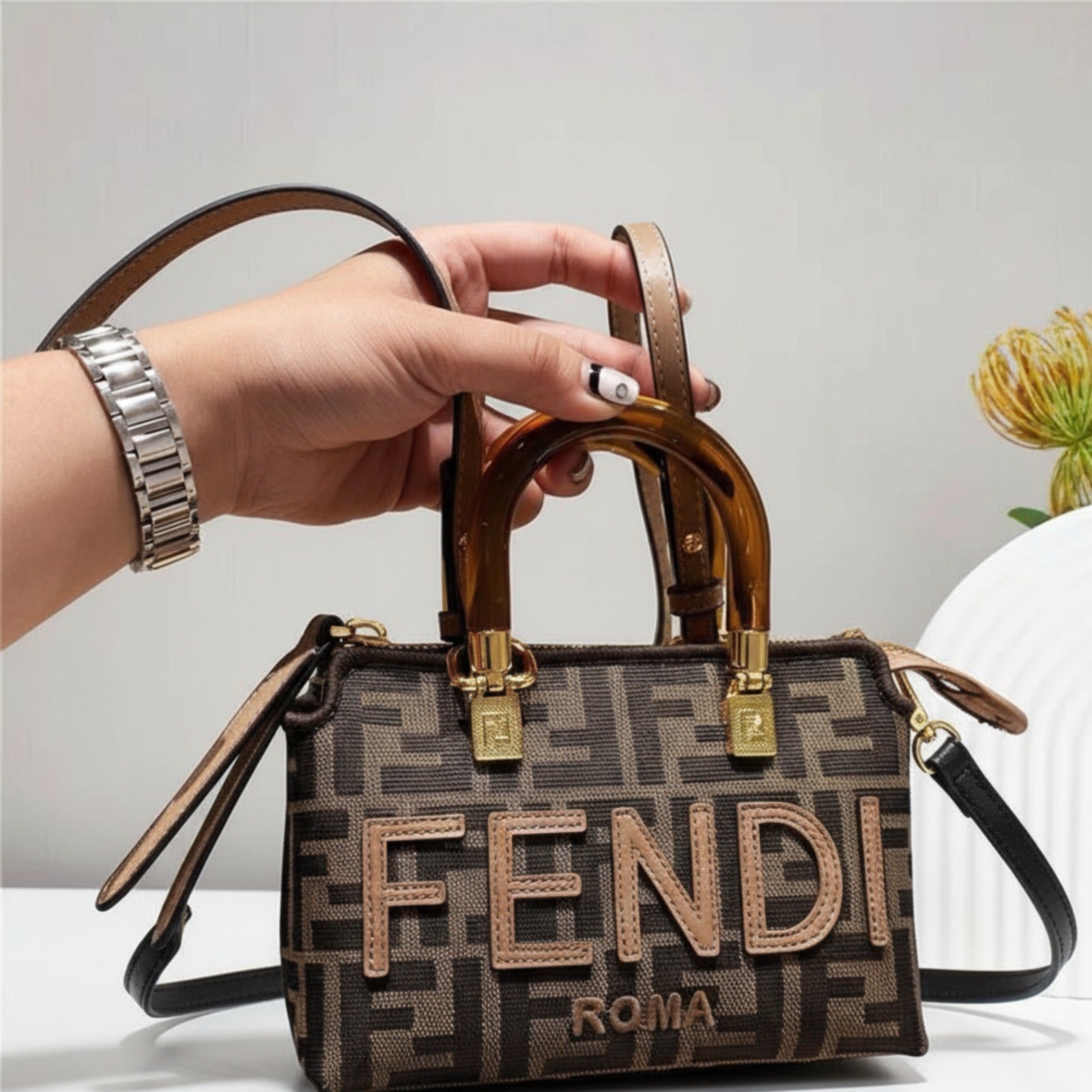 Fendi Inspired Micro Tote Bag