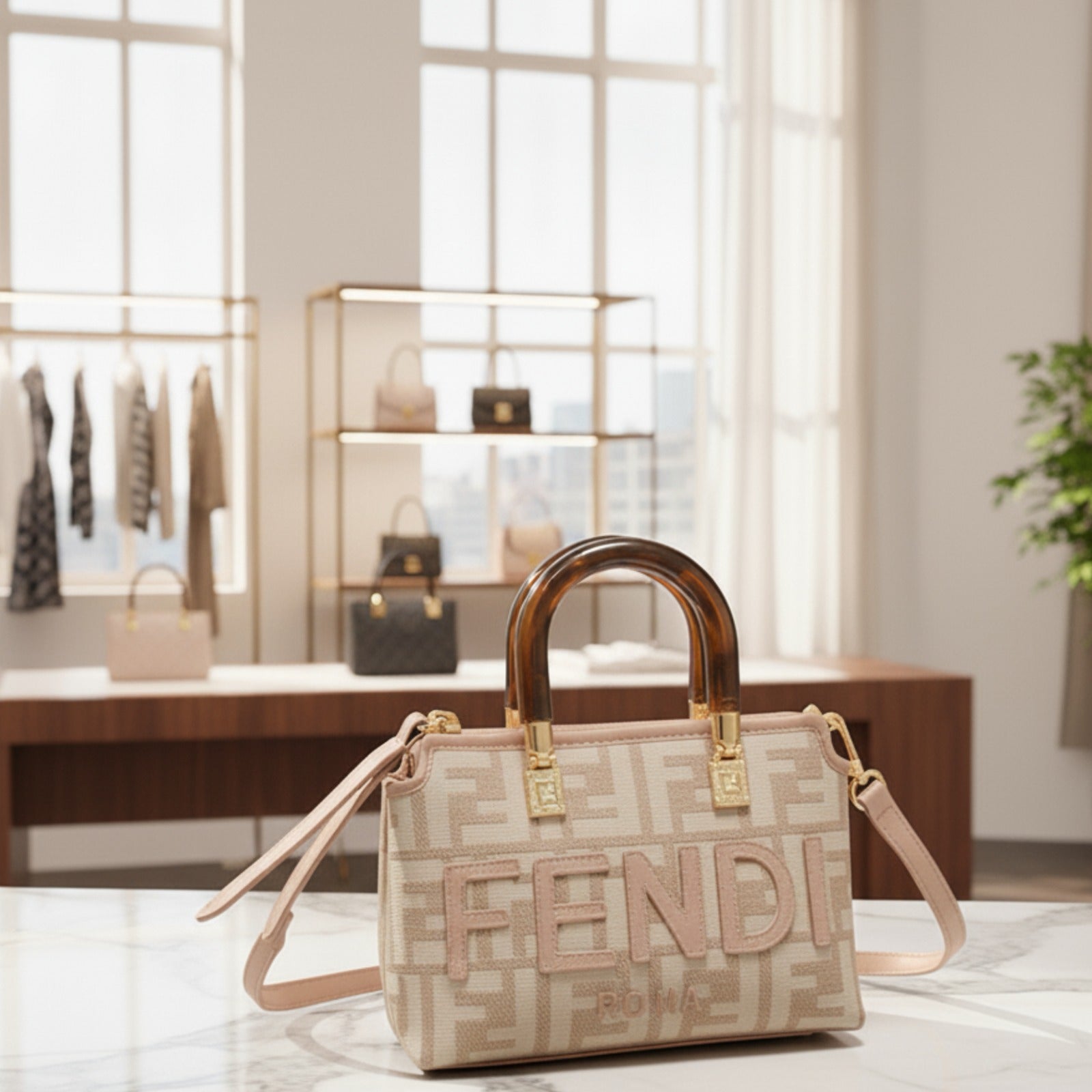 Fendi Inspired Micro Tote Bag