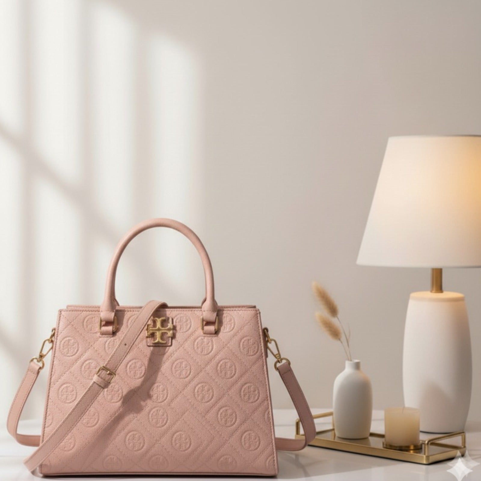 Signature Tory Burch Kira Quilted Satchel HandBag