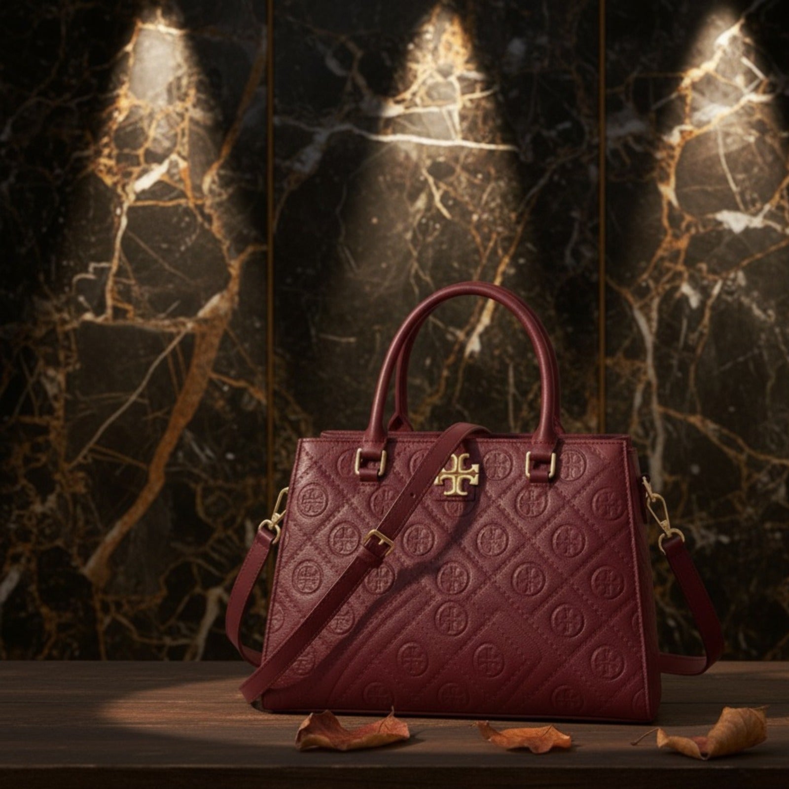 Signature Tory Burch Kira Quilted Satchel HandBag