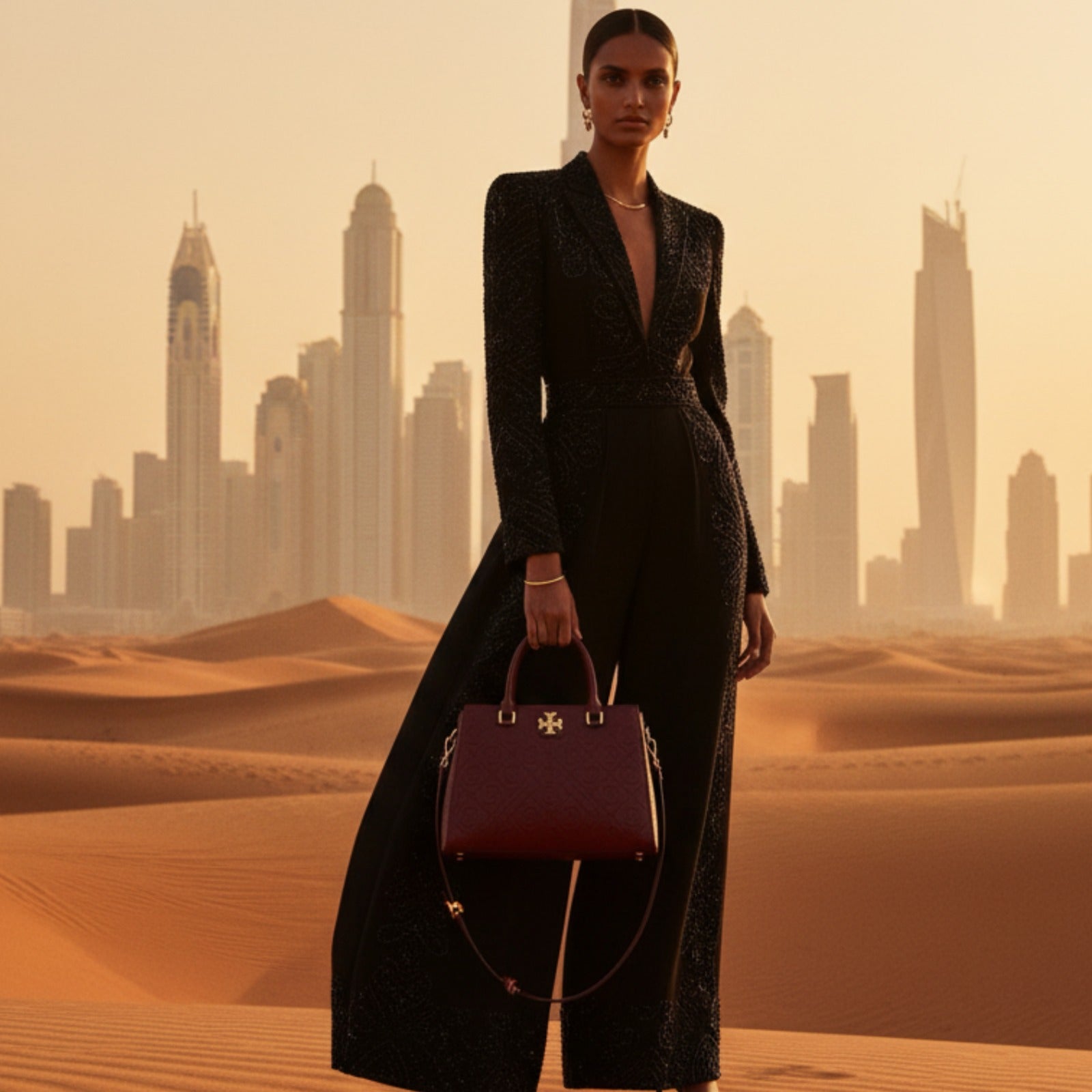 Signature Tory Burch Kira Quilted Satchel HandBag