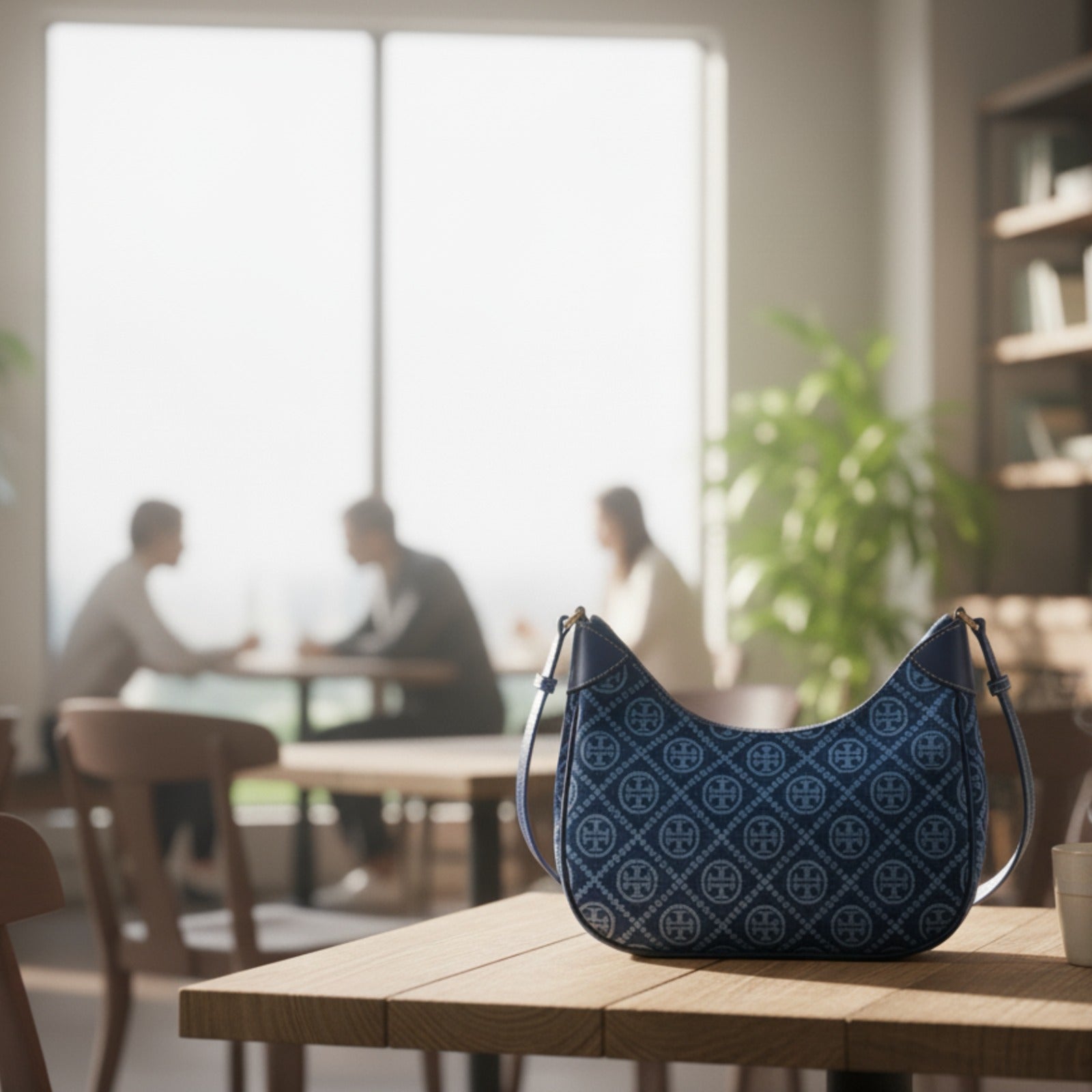 Tory Burch Monogram Crescent Shoulder Bag